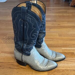 Cowboy Boots Handmade in Mexico by Cowtown navy and gray